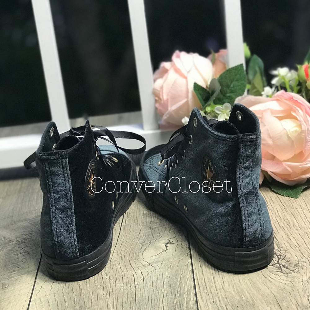 NWT Converse Ctas HI Velvet Black WMNS. AUTHENTIC - Picture 3 of 7